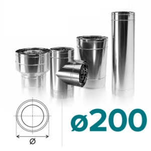 Категорія Димоходи Ø200/260 мм нерж/нерж
