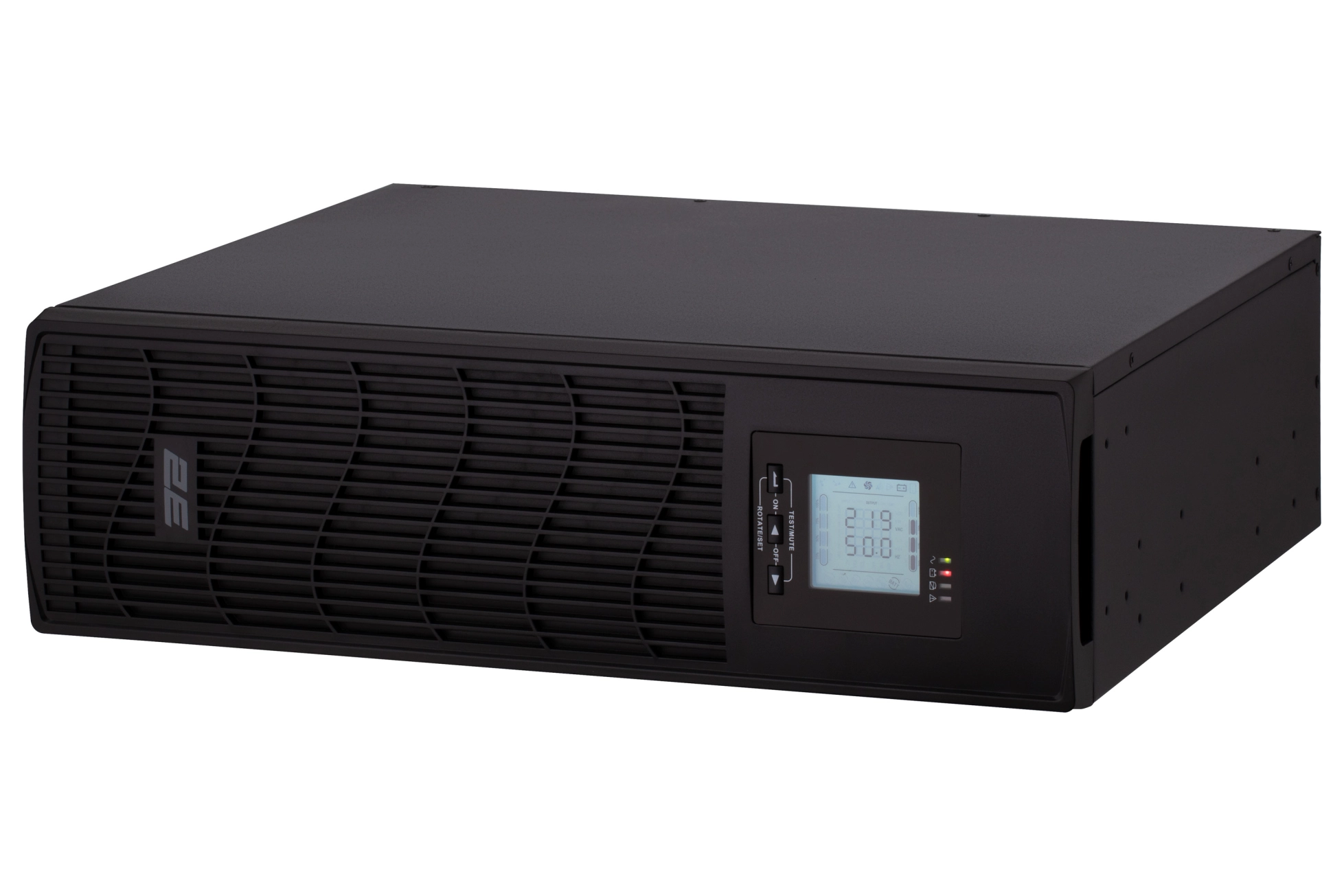 Источник бесперебойного питания 2E PS3000RT, 3000VA/2400W, RT3U, LCD, USB, 3xC13, 3xSchuko Фото - 1