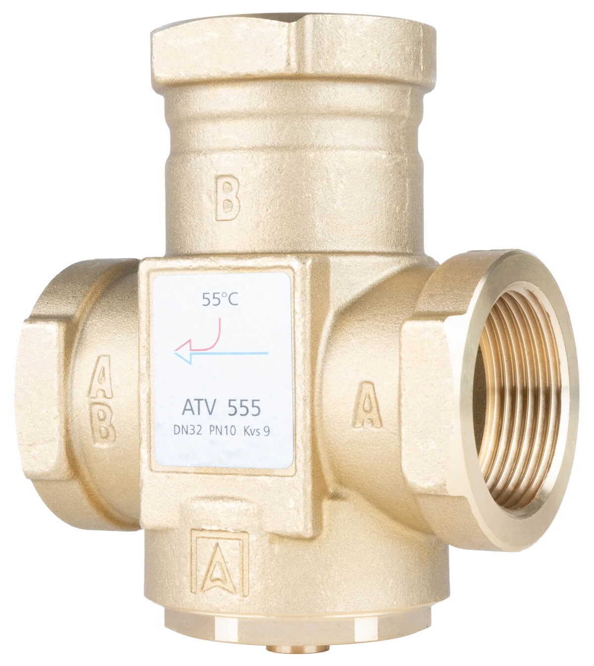 Термічний клапан AFRISO ATV 555, DN32, Rp 1¼" Kvs 9, 55 °C (1655510)