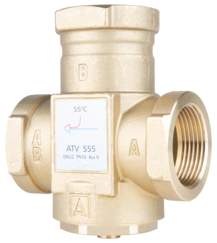 Термічний клапан AFRISO ATV 555, DN32, Rp 1¼" Kvs 9, 55 °C (1655510)