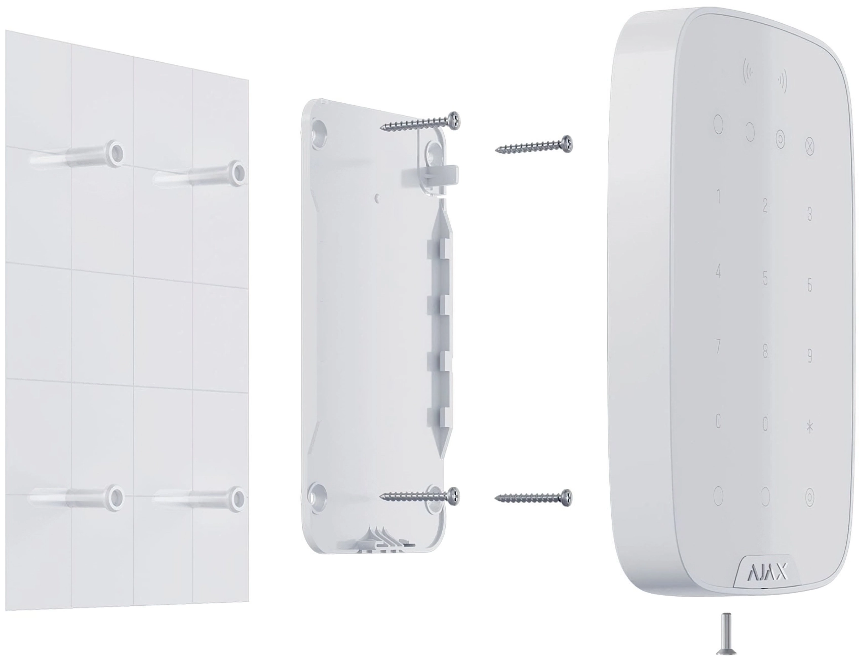 Бездротова сенсорна клавіатура Ajax KeyPad Plus біла (000023070) Фото - 3