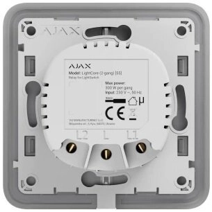 Умное реле Ajax LightCore 2-gang for LightSwitch Jeweler (000029718)