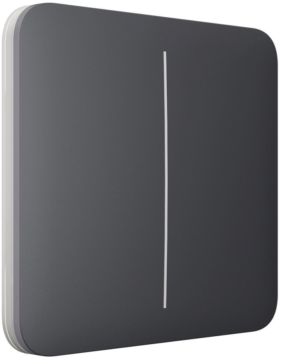 Кнопка для двухклавишного выключателя Ajax SoloButton 2-gang for LightSwitch, Jeweler, graphite (000029820) Фото - 1