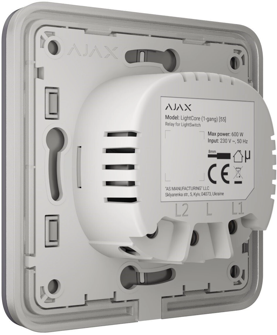 Кнопка для двухклавишного выключателя Ajax SoloButton 2-gang for LightSwitch, Jeweler, graphite (000029820) Фото - 5