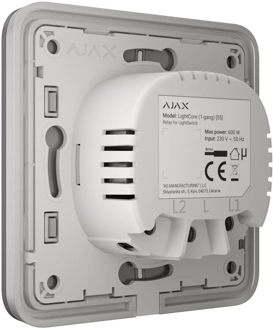 Кнопка для двухклавишного выключателя Ajax SoloButton 2-gang for LightSwitch, Jeweler, graphite (000029820) Фото - 5