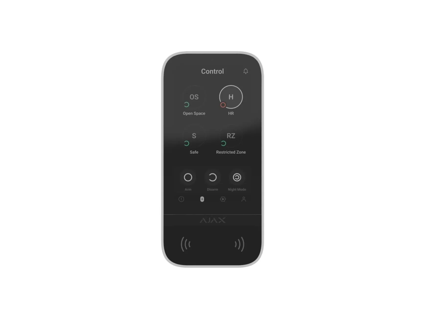 Клавіатура з сенсорним дисплеєм Ajax KeyPad TouchScreen, jeweller, бездротовий, білий (000034514)
