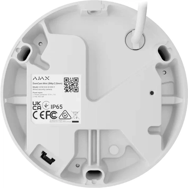 IP-камера Ajax DomeCam Mini 8 Мп, 2.8 мм White (000039327) Фото - 1