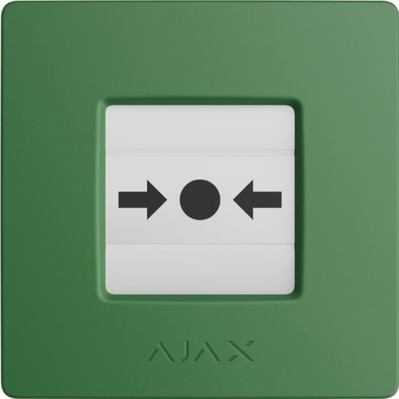 Беспроводная настенная кнопка для активации пожарной тревоги Ajax Manual Call Point jewelle Зеленая (000044794)