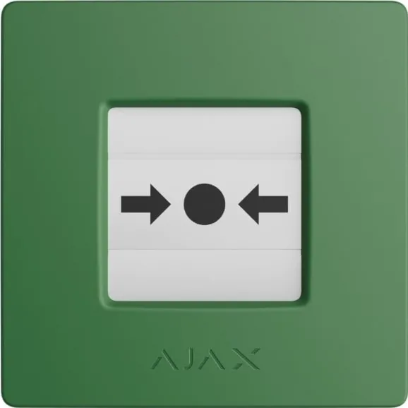 Беспроводная настенная кнопка для активации пожарной тревоги Ajax Manual Call Point jewelle Зеленая (000044794)