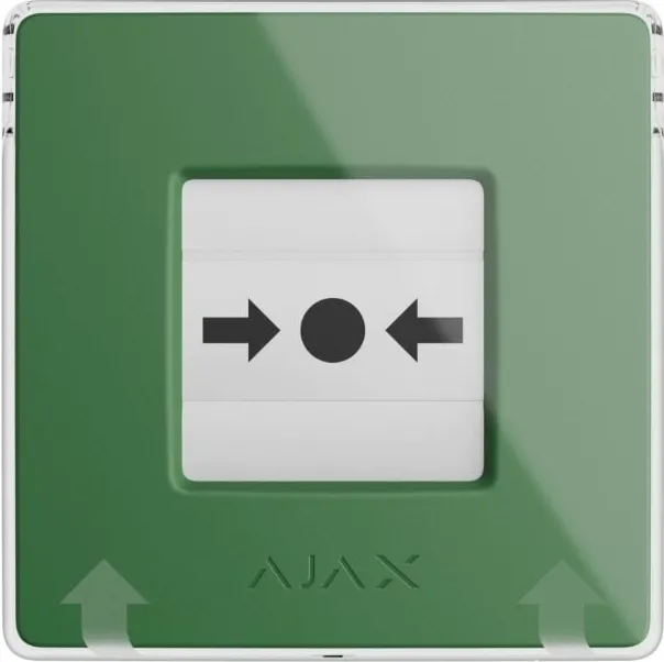 Беспроводная настенная кнопка для активации пожарной тревоги Ajax Manual Call Point jewelle Зеленая (000044794) Фото - 3