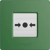 Беспроводная настенная кнопка для активации пожарной тревоги Ajax Manual Call Point jewelle Зеленая (000044794)