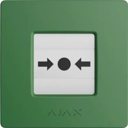 Беспроводная настенная кнопка для активации пожарной тревоги Ajax Manual Call Point jewelle Зеленая (000044794)