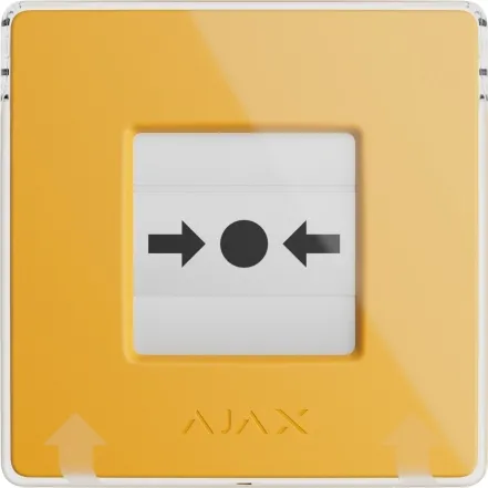Бездротова настінна кнопка для активації пожежної тривоги Ajax Manual Call Point jewelle Жовта (000044795)