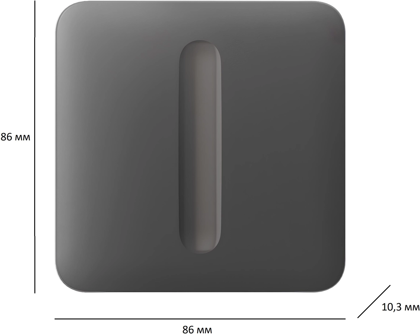 Кнопка выключателя Ajax SoloButton Dimmer 1-gang 2-way for LightSwitch Jeweller Gray (000051260) Фото - 1