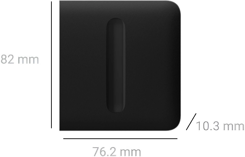 Кнопка вимикача Ajax SideButton Dimmer 1-gang 2-way for LightSwitch Jeweller Black (000051278) Фото - 1