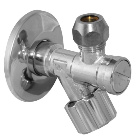 Кран с фильтром вентильный для сантехприборов Ø1/2" х 3/8"  VA Albertoni (B402881SCV)