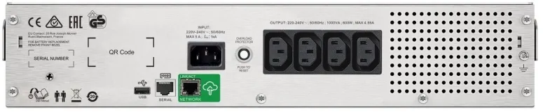 Джерело безперебійного живлення APC Smart-UPS C 1000VA/600W, RM 2U, LCD, USB, SmartConnect, 4xC13 Фото - 2