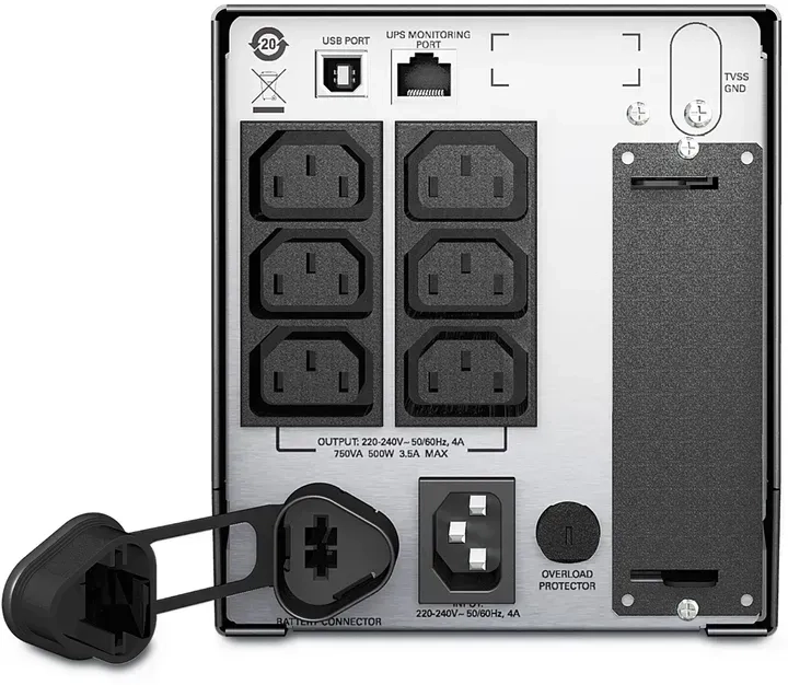 Джерело безперебійного живлення APC Smart-UPS 750VA/500W, LCD, USB, SmartConnect, 8xC13 Фото - 1