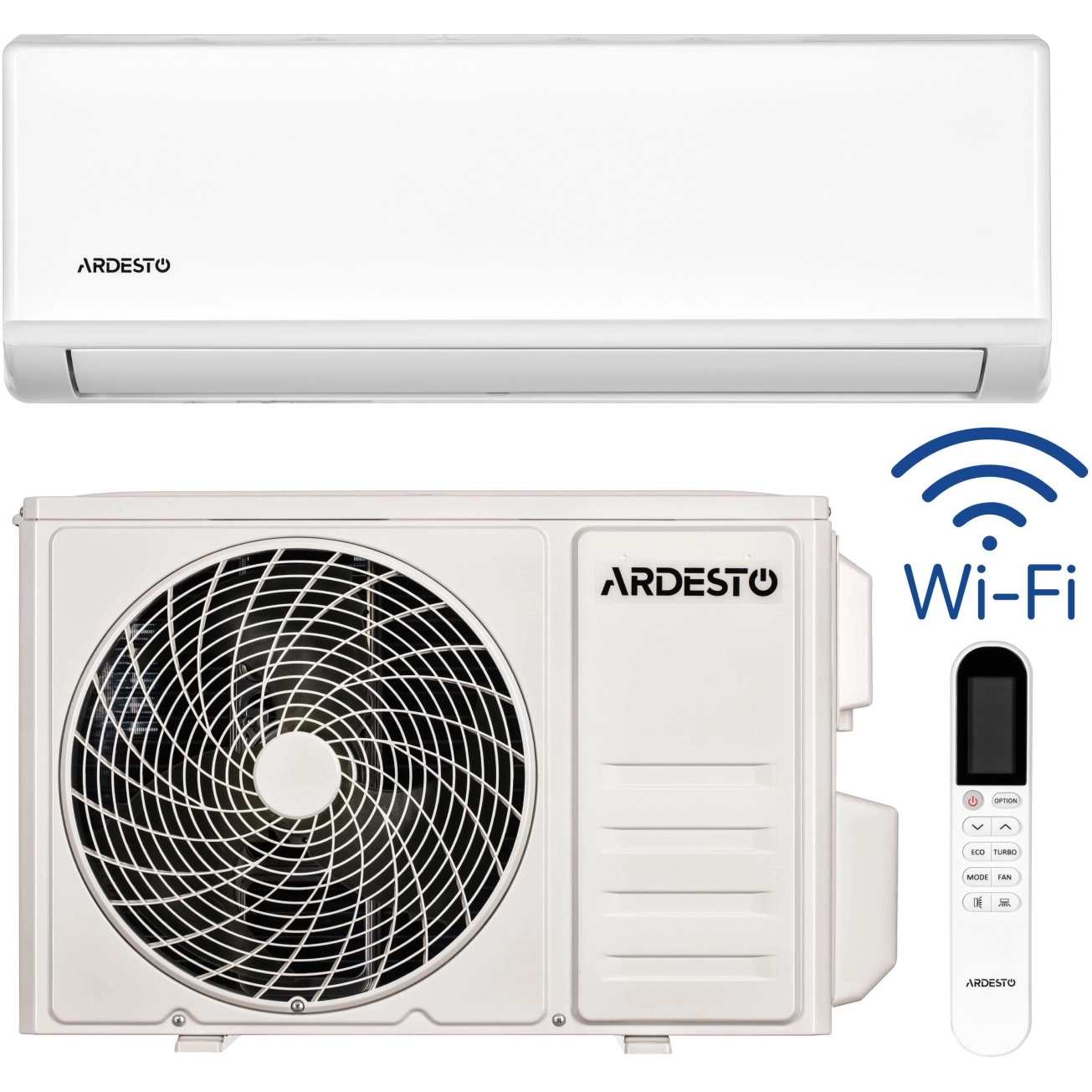 Кондиціонер Ardesto CoolSmart 55м2 інвертор 18000BTU 5.1кВт A/A -15°С Wi-Fi R32 білий