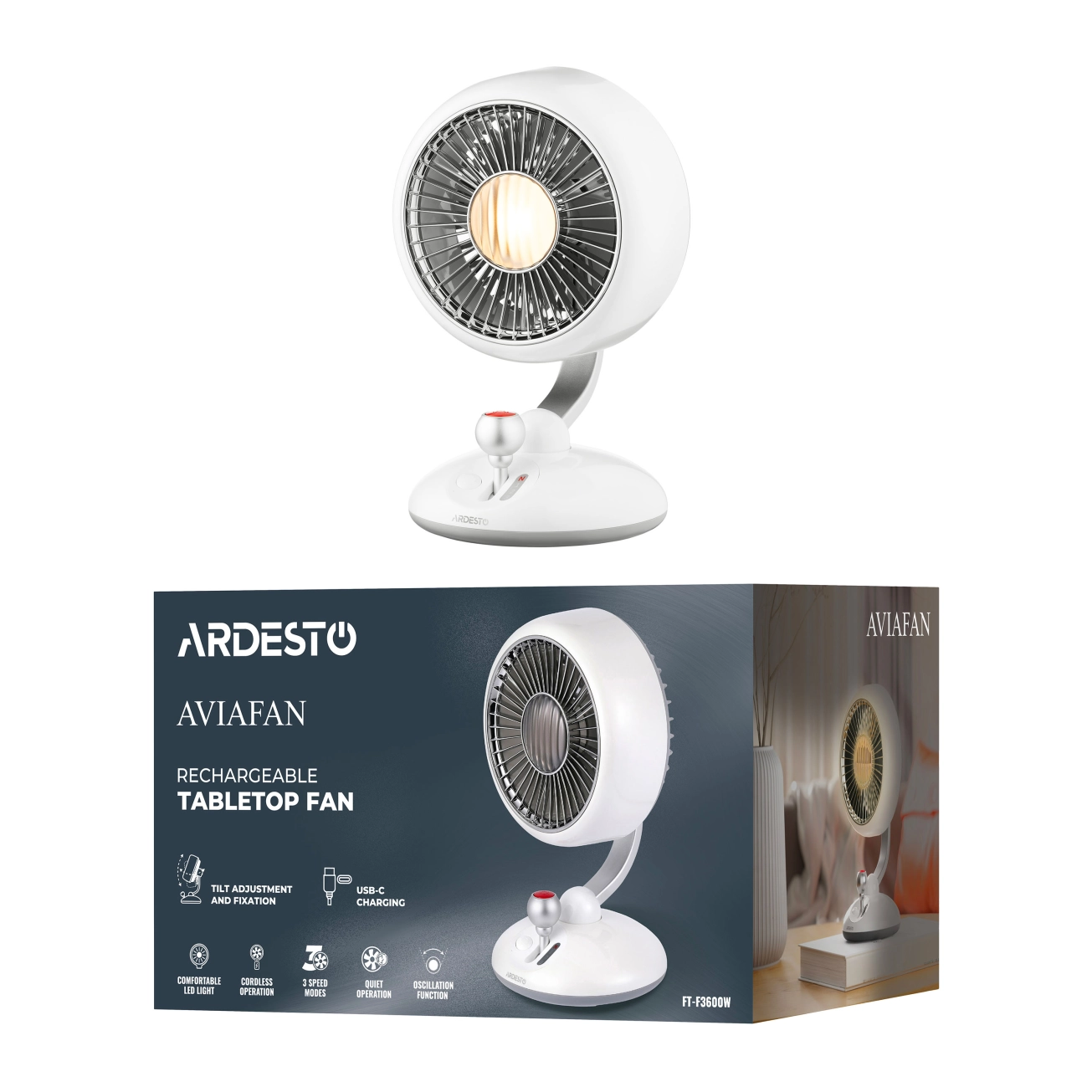 Вентилятор ARDESTO AviaFan FT-F3600W настільний Фото - 7