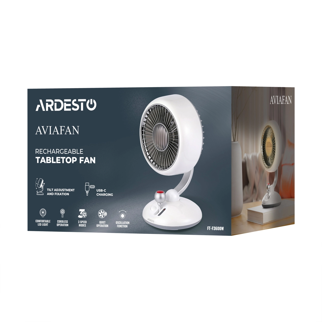 Вентилятор ARDESTO AviaFan FT-F3600W настільний Фото - 8