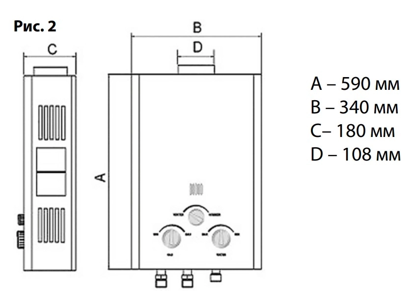 Газовая колонка Ardesto HB03 GWH-HB03-10B-WHITE Low NOx Фото - 1
