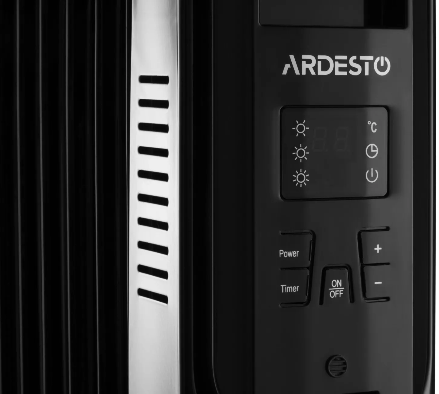 Обігрівач оливний ARDESTO, 25м2, 2500Вт, електр. упр-ння, 11 секцій, пульт ДК, чорний Фото - 1