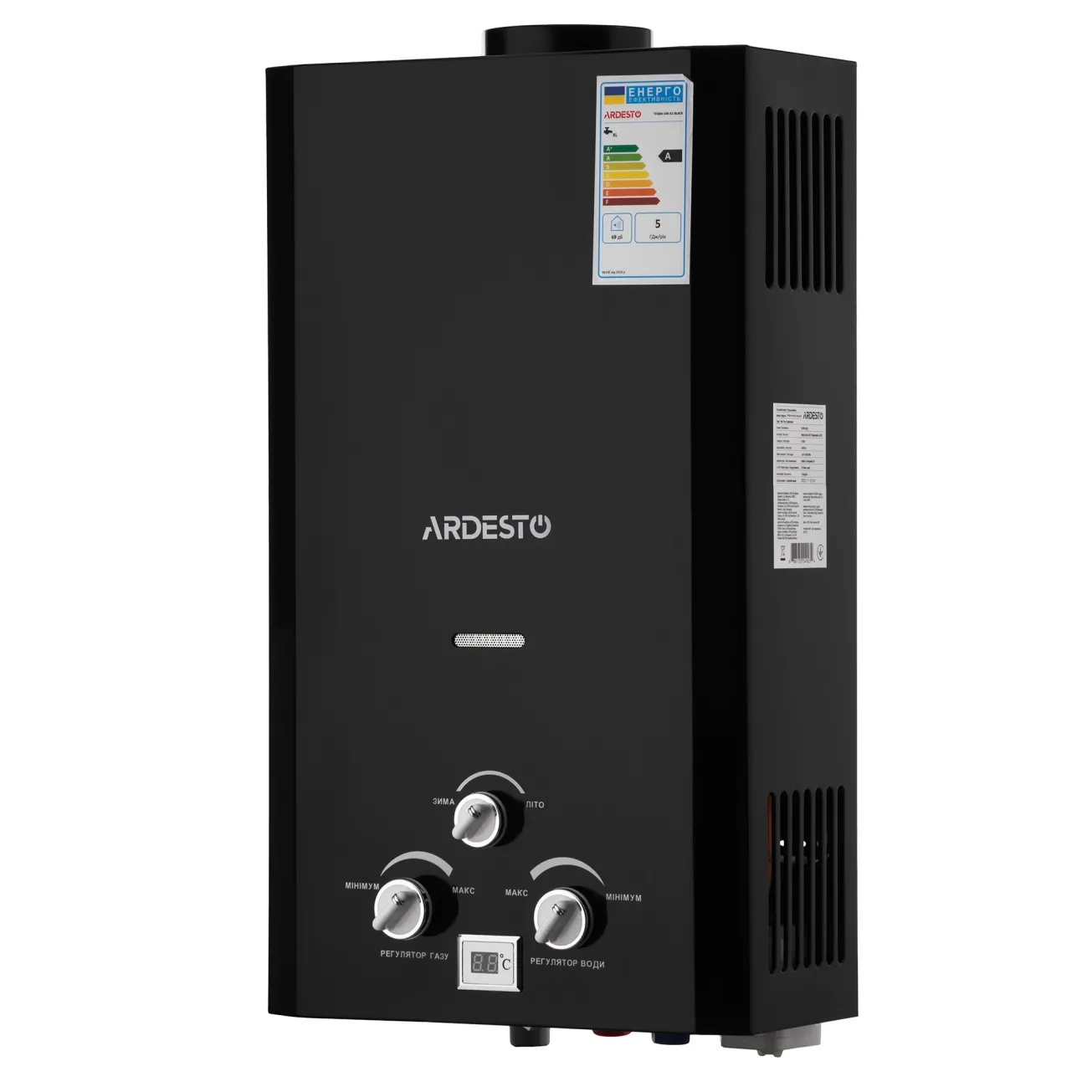 Газова колонка Ardesto X1, 10 л/хв., 20 кВт, розпалювання  від батарейок