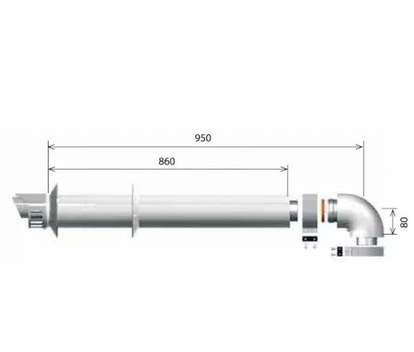 Комплект коаксиальный конденсационный Ariston 60/100-1000 мм (3318073) Фото - 1