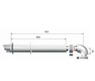 Комплект коаксіальний конденсаційний  Ariston 60/100-1000 мм (3318073) Фото - 1