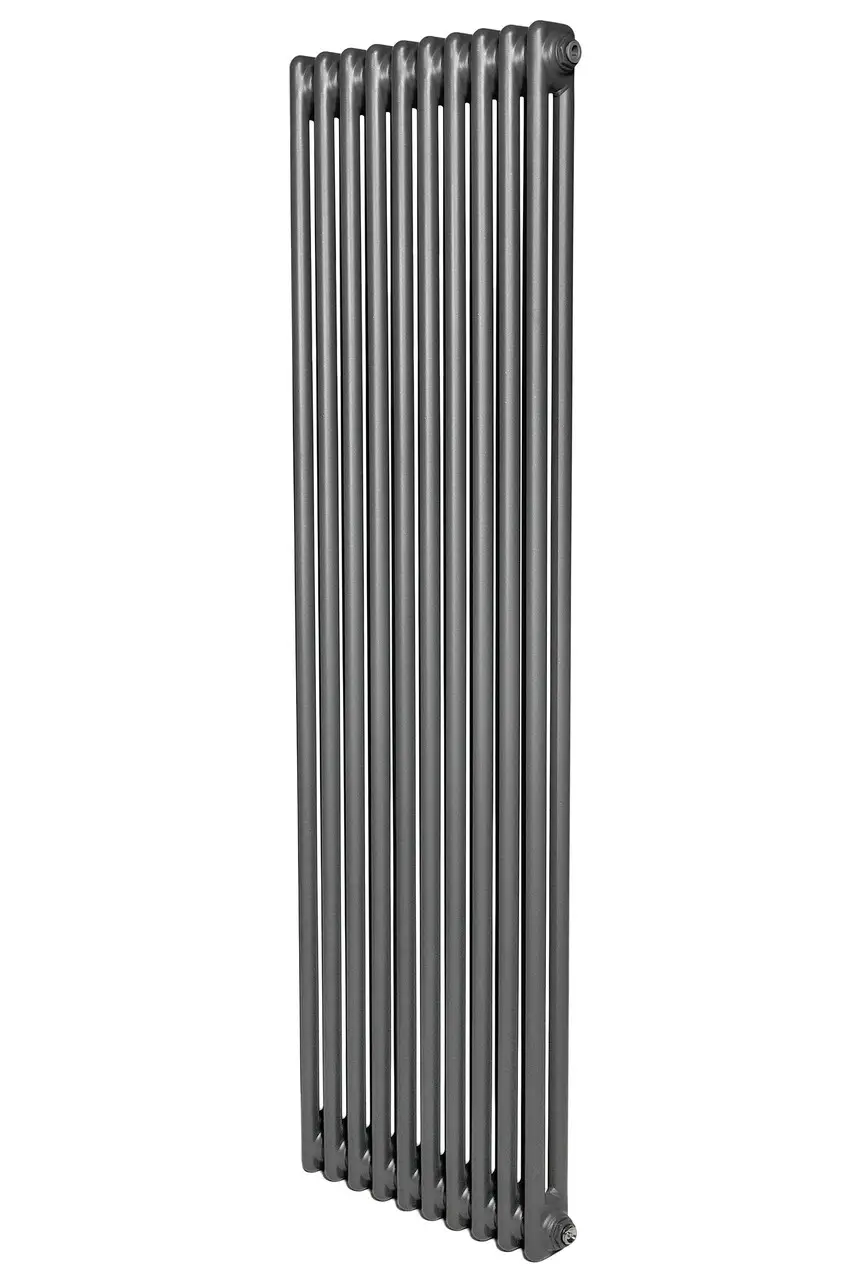 Вертикальный дизайнерский радиатор отопления ARTTIDESIGN Bari II 10/1800/470/50 серый матовый 
