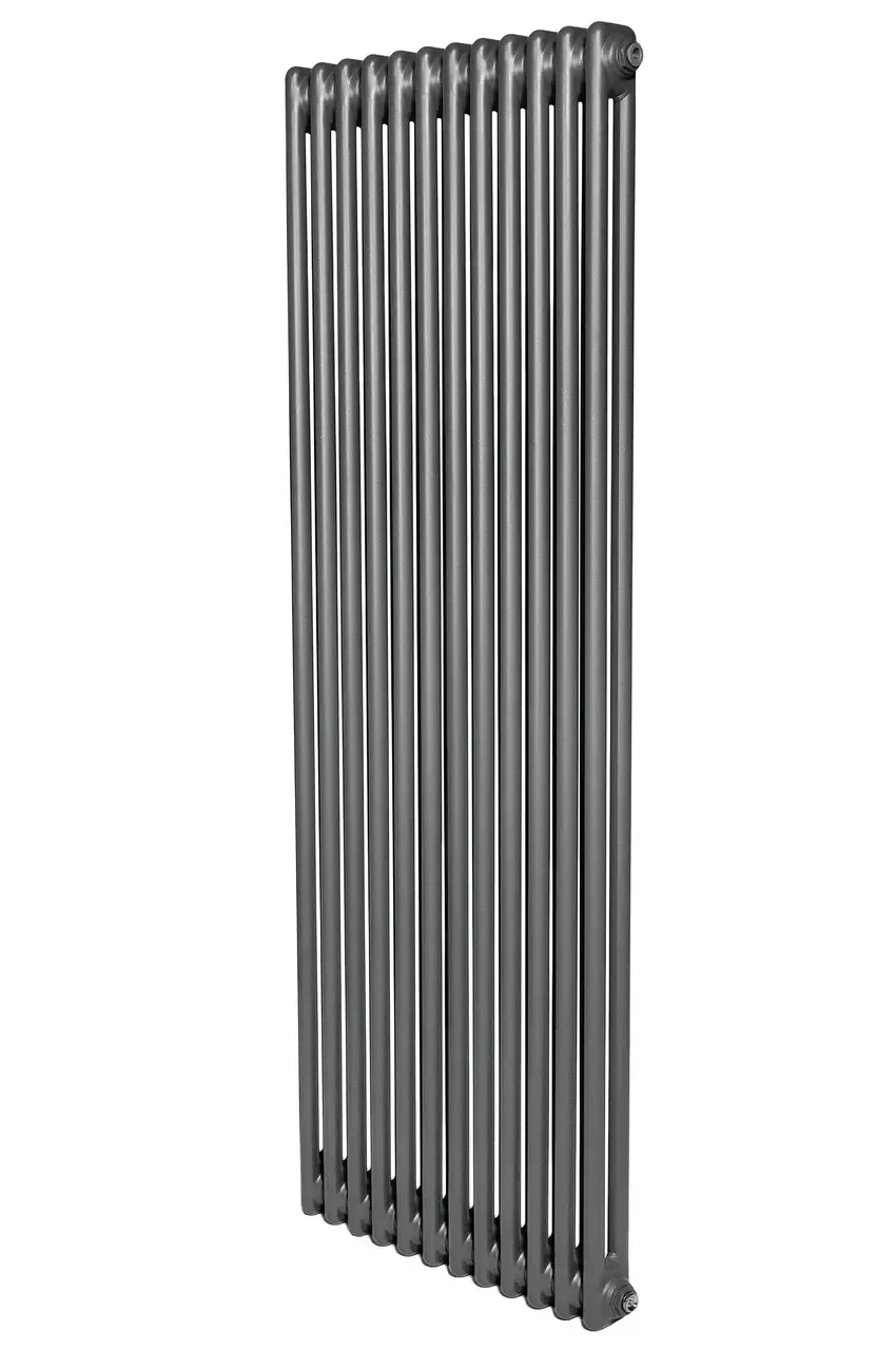 Вертикальный дизайнерский радиатор отопления ARTTIDESIGN Bari II 12/1800/560/50 серый матовый