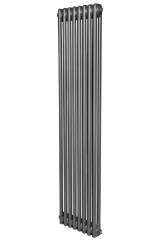 Вертикальный дизайнерский радиатор отопления ARTTIDESIGN Bari II 8/1800/380/50 серый матовый 