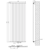Вертикальный дизайнерский радиатор отопления ARTTIDESIGN Livorno 10/1800/680/50, белый матовый Фото - 2