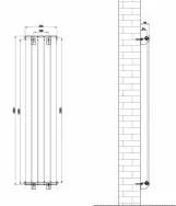 Вертикальный дизайнерский радиатор отопления ARTTIDESIGN Livorno 5/1600/340/50 черный матовый Фото - 1