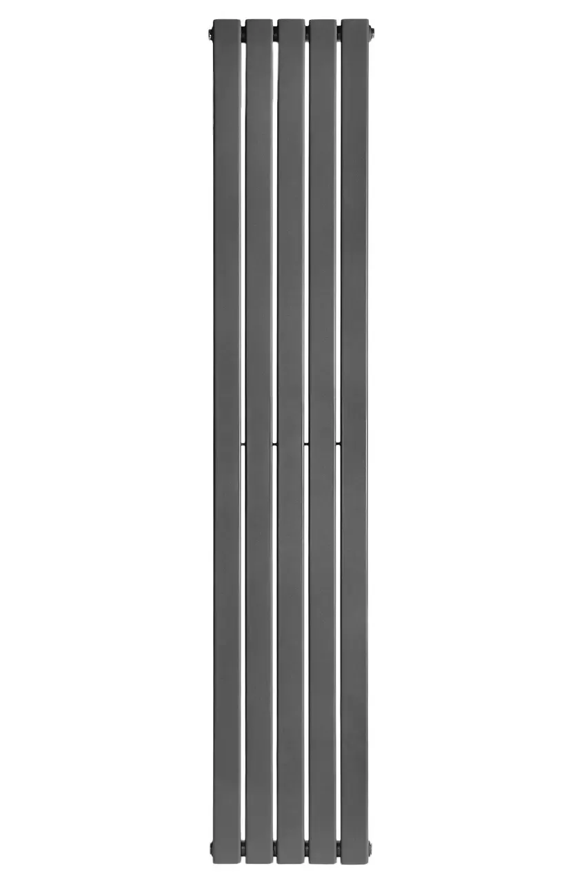 Вертикальний дизайнерський радіатор опалення ARTTIDESIGN Livorno 5/1600/340/50 сірий матовий Фото - 4