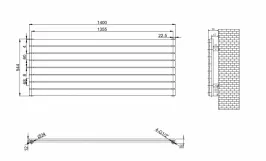 Дизайнерський горизонтальний радіатор опалення ARTTIDESIGN Livorno G 8/544/1400 сірий матовий Фото - 3