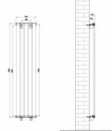 Вертикальный дизайнерский радиатор отопления ARTTIDESIGN Livorno 5/1600/340/50 белый матовый Фото - 3