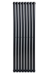 Дизайнерский вертикальный радиатор отопления ARTTIDESIGN Rimini 8/1500/472/50 черный матовый  Фото - 3