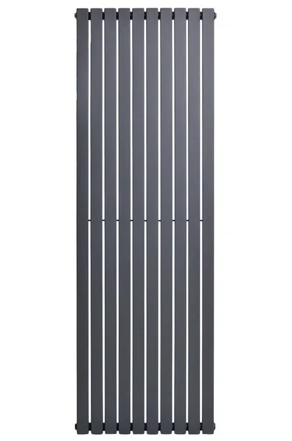 Вертикальный дизайнерский радиатор отопления ARTTIDESIGN Terni 10/1800/590/50, серый матовый Фото - 1