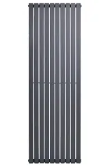 Вертикальный дизайнерский радиатор отопления ARTTIDESIGN Terni 10/1800/590/50, серый матовый Фото - 1