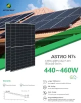 Солнечная батарея ASTRONERGY 460 Вт, N-тип, BIFACIAL, CHSM48RN(DG)(BF)/F-BH, кабель 1200 мм Фото - 1
