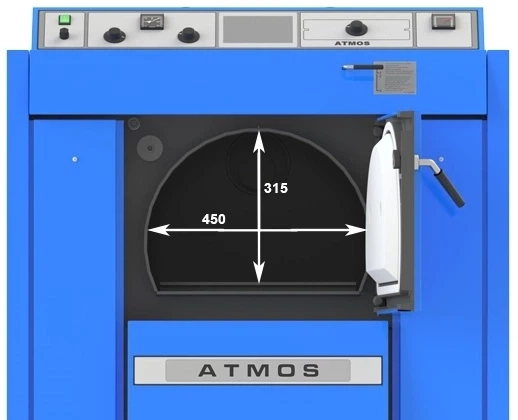 Котел твердотопливный Atmos DC 105S пиролизный, надувной вентилятор Фото - 1