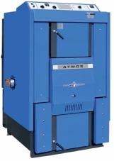 Котел твердотопливный Atmos DC 105S пиролизный, надувной вентилятор