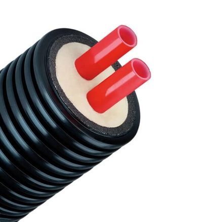 Предварительно изолированная двойная труба AustroPUR; 200/2x63x5,8 мм PE-Xa, SDR11