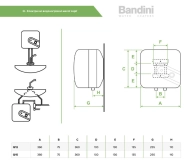 Водонагрівач електричний Bandini Water Heaters  Q 12 (O) Фото - 2