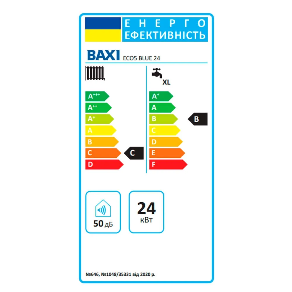 Двоконтурний газовий котел Baxi ECO5 BLUE 24 димохідний (A7729074) Фото - 2