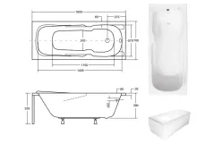 Ванна акриловая BESCO MAJKA NOVA 160х70 (соло) без ног (mira) Фото - 2
