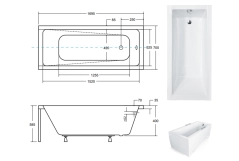 Ванна акриловая BESCO MODERN 170Х70 (соло) без ног Фото - 3