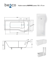 Ванна акрилова BESCO INSPIRO 160х70 Права (соло) без ніг Фото - 3